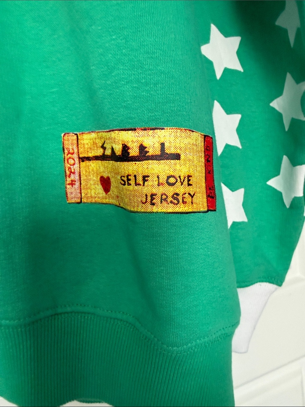 SABBI Green "Self Love Club" 88 Crewneck Sweatshirt Xs NWT - Picture 2 of 8